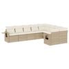 vidaXL 9-tlg. Garten-Sofagarnitur mit Kissen Beige Poly Rattan