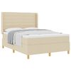 vidaXL Boxspringbett mit Matratze Creme 140 x 190 cm Stoff