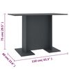 vidaXL Esstisch Grau 110x60x75 cm Holzwerkstoff
