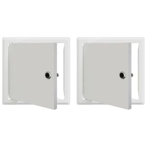 vidaXL Zugangsklappe 2 pcs Wei&szlig; 23 x 23 x 3 cm Stahl