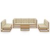 vidaXL 8-tlg. Garten-Lounge-Set mit Kissen Kiefer Massivholz