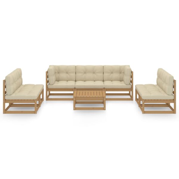 vidaXL 8-tlg. Garten-Lounge-Set mit Kissen Kiefer Massivholz