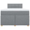 vidaXL Boxspringbett mit Matratze Hellgrau 120x200 cm Stoff