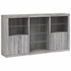 vidaXL Sideboard mit LED-Leuchten Grau Sonoma 181,5x37x100 cm