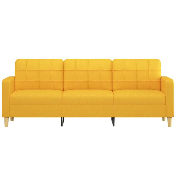 vidaXL 3-Sitzer-Sofa Hellgelb 210 cm Stoff