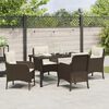 vidaXL Garten Essgruppe mit Kissen 5 pcs Braun Poly-Rattan