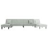 vidaXL Schlafsofa in L-Form Hellgrau 255x140x70 cm Samt