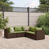 vidaXL 5-tlg. Garten-Lounge-Set mit Kissen Braun Poly Rattan