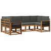 vidaXL Outdoor-Sofagarnitur mit Kissen 6 pcs Natur und Anthrazit