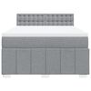 vidaXL Boxspringbett mit Matratze Hellgrau 140x200 cm Stoff