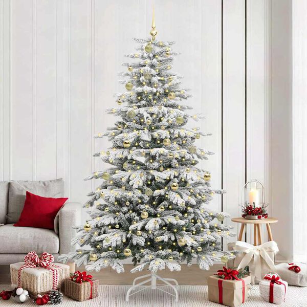 vidaXL Künstlicher klappbarer Weihnachtsbaum Weiß 240 cm PE und PVC