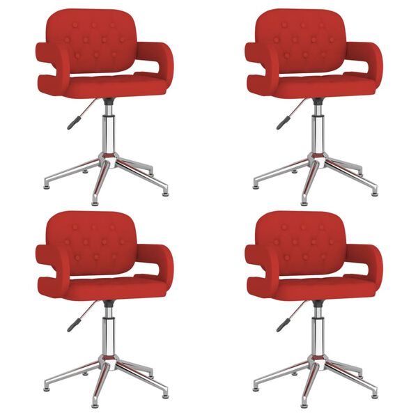 vidaXL Esszimmerst&uuml;hle 4 Stk. Drehbar Weinrot Kunstleder