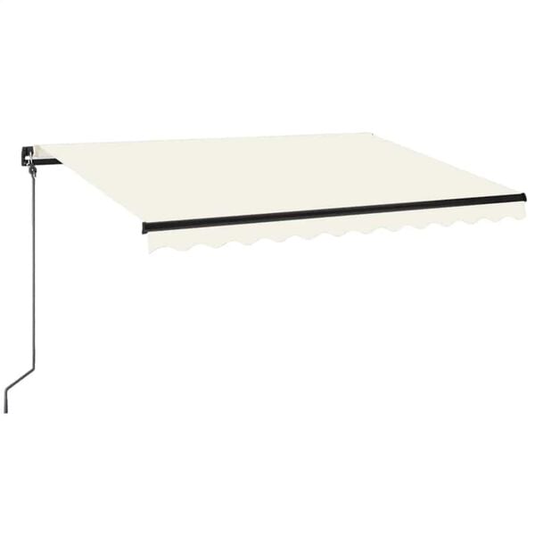 vidaXL Markise Manuell Einziehbar mit LED 350x250 cm Creme