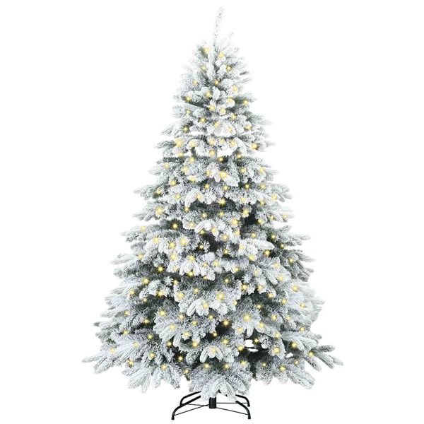 vidaXL K&uuml;nstlicher Weihnachtsbaum mit 300 LEDs Wei&szlig; 210 cm PE und PVC
