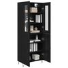 vidaXL Highboard Wei&szlig; und Schwarz Eiche 69,5 x 34 x 180 cm