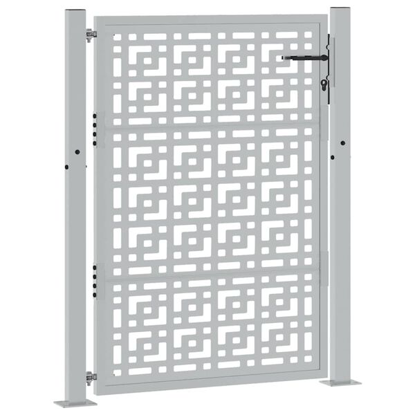 vidaXL Gartentor 100x125 cm Verwitterungsstahl Kreuzdesign