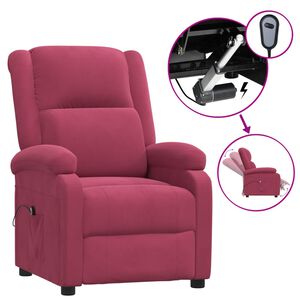 vidaXL Relaxsessel Elektrisch Weinrot Samt