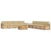 vidaXL Outdoor-Sofagarnitur 9 stk. Wei&szlig; und Beige Polyester