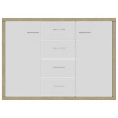 vidaXL Sideboard Weiß Sonoma-Eiche 88x30x65 cm Holzwerkstoff