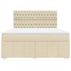 vidaXL Boxspringbett mit Matratze Creme 180x200 cm Stoff