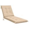 vidaXL Sonnenliege Kissen GEMERT 100 % Polyester Creme 190 x 50 x 9 cm