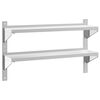 vidaXL Wandregal mit 2 B&ouml;den 100x23,5x60 cm Silbern Edelstahl