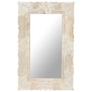 vidaXL Spiegel Wei&szlig; 80x50 cm Mango Massivholz