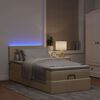 vidaXL Ottomane Bett mit Matratze & LEDs Creme 90x200 cm Stoff