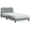 vidaXL Bettgestell ohne Matratze "Hvar" Hellgrau 100x190 cm Stoff