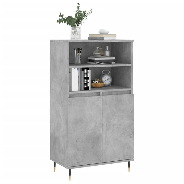 vidaXL Highboard Betongrau 60x36x110 cm Holzwerkstoff