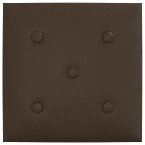 vidaXL Wandkopfteilen 12 pcs Braun 30 x 30 cm Kunstleder