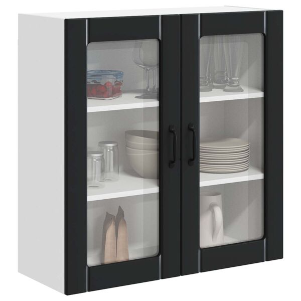 vidaXL K&uuml;chenschrank Lucca Schwarz 80 x 31 x 80 cm Holzwerkstoff