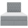 vidaXL Bett mit Stauraum und LED Hellgrau 120 x 200 cm Polyester