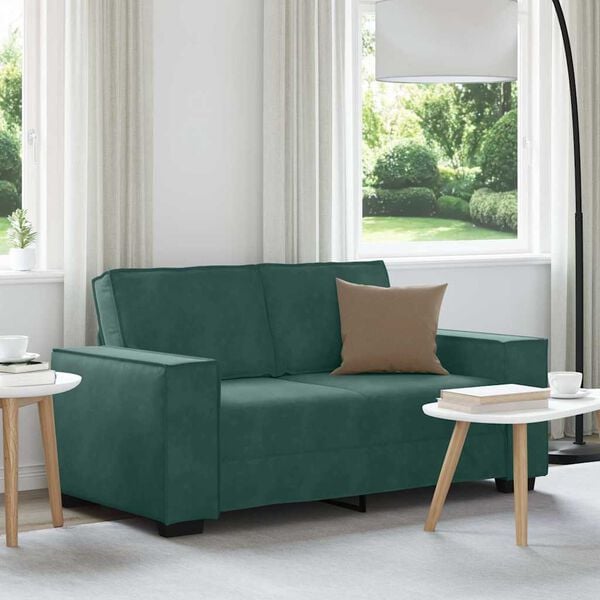 vidaXL 2-Sitzer-Sofa Dunkelgr&uuml;n 160x78x84 cm Samt