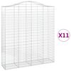 vidaXL Gabionen mit Hochbogen 11Stk. 200x50x220/240cm Verzinktes Eisen