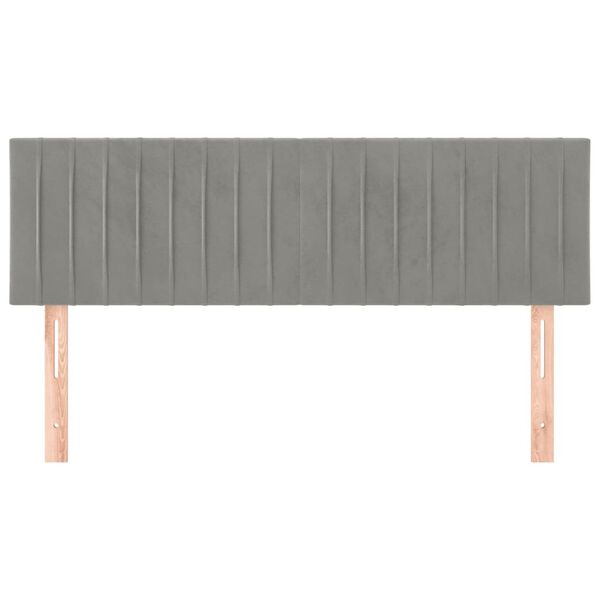 vidaXL Kopfteile Hellgrau 144x5x78/88 cm Samt