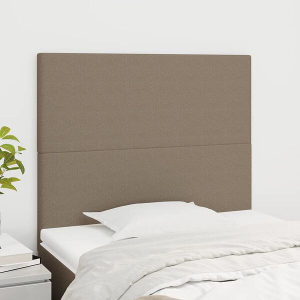 vidaXL Kopfteil Taupe 100x5x118/128 cm Stoff