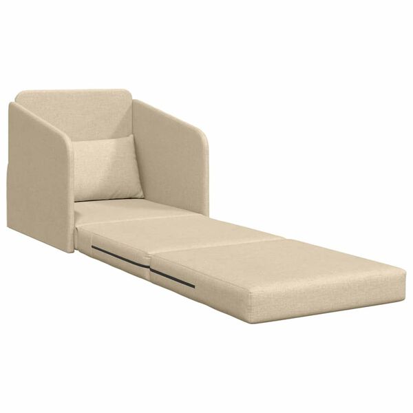vidaXL Schlafsofa 60cm Creme Stoff