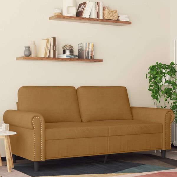 vidaXL 2-Sitzer-Sofa Braun 140 cm Samt