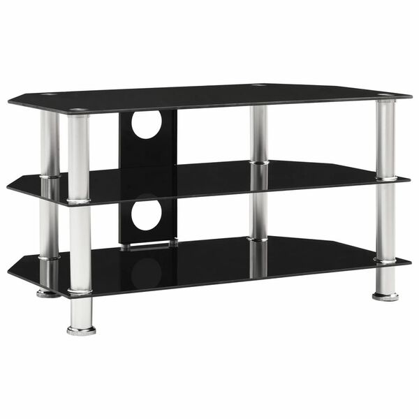 vidaXL TV-Regal Schwarz 75x40x40 cm Hartglas