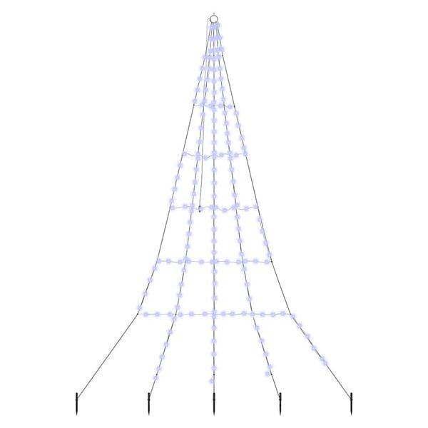 vidaXL LED Weihnachtsbaum mit Erdspießen Blau 300 cm Metall