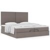 vidaXL Ottoman-Bett mit Matratzen Taupe 200x200 cm Stoff