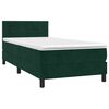vidaXL Boxspringbett mit Matratze Dunkelgr&uuml;n 90x200 cm Samt