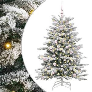 vidaXL K&uuml;nstlicher klappbarer Weihnachtsbaum Wei&szlig; 150 cm PE und PVC