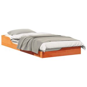 vidaXL Bettrahmen Wachsbraun 90 x 200 cm Massives Kiefernholz