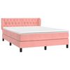 vidaXL Boxspringbett mit Matratze Rosa 140x190 cm Samt