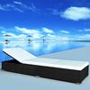 vidaXL Sonnenliegen mit Auflage 2 Stk. Poly Rattan Schwarz