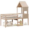 vidaXL Hochbett mit Dach 90x190 cm Massivholz Kiefer