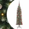 vidaXL K&uuml;nstlicher schlanker Weihnachtsbaum Gr&uuml;n und Wei&szlig; 120 cm