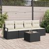 vidaXL Sofa Set 5 pcs Schwarz und Creme Poly-Rattan